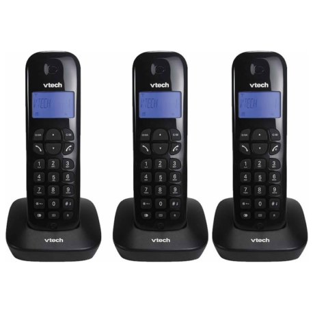 TELEFONO INALAMBRICO VTECH VT680-3 C/ IDENTIFICADOR - 6.0 - BIVOLT - 3 BASES - NEGRO