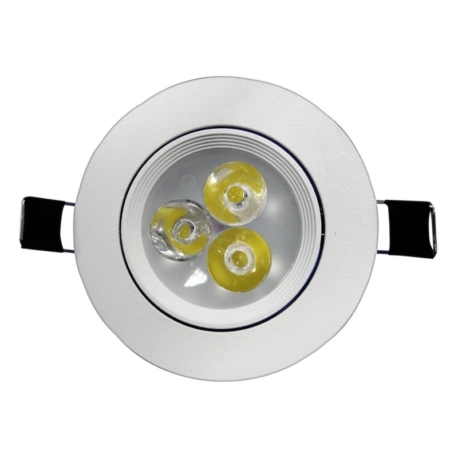 LAMAPADA LED TASHIBRA SPOT - 3W - EMBUTIR - REDONDO - BRANCO