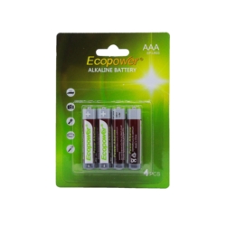 PILHA ALKALINA ECOPOWER EP-LR03 AAA / 4 PCS