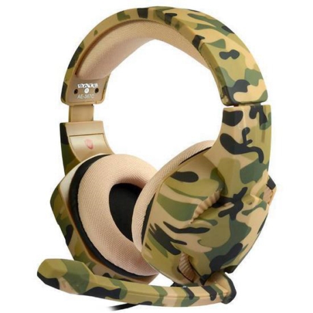 AURICULAR PARA PC C/MICROFONO SATELLITE AE-367 GAMER CAMUFLADO