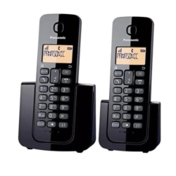 TELEFONE PANASONIC KX-TGB112LAB BINA/2BASE /PRETO/ 2V