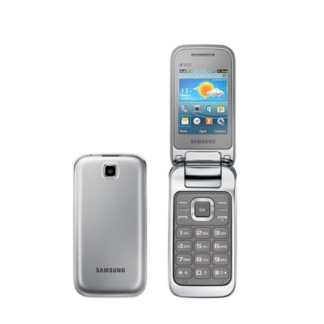 CELULAR SAMSUNG ( FLIP ) GT-C3592 2 CHIP PLATEADO