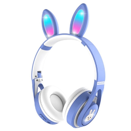 AURICULAR LUO CONEJO ME15 / BLUETOOTH / LED / AZUL