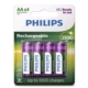 PILHA RECARREGAVEL PHILIPS AA 2500MAH 4 PÇS