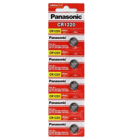 BATERIA CR1220 PANASONIC CARTELA COM 5 UNIDADES