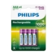 PILHA RECARREGAVEL PHILIPS AAA 1000MA / 4 PCS