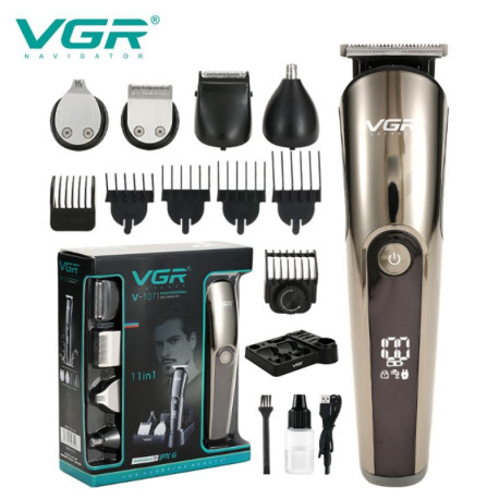 BARBEADOR VGR V-107 BARBA/CABELO 11 EM 1/LCD