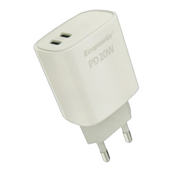 CARGADOR ECOPOWER EP-7026 / 2-USB-C / 20W