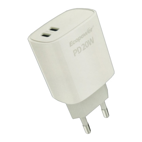 CARREGADOR ECOPOWER EP-7026 2-USB-C/20W