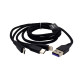 CABLE ECOPOWER EP-6033 / USB / 3x1 / TYPE-C / V8 / LIGHTNING