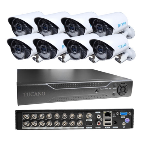 DVR TUCANO KIT 16CH 8 CAMERAS K16