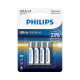 PILHA ALKALINA PHILIPS AAA ULTRA / 4 PCS