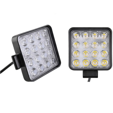 FAROL DE MILHA LED QUADRADO 16LEDS EL-042