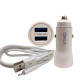 CAR 12V ONLY IPHONE WHITE 3.1A 2USB