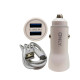 CAR 12V ONLY V8 WHITE 3.1A 2USB