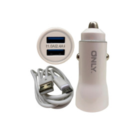 CARREGADOR 12V ONLY V8 WHITE 3.1A 2USB