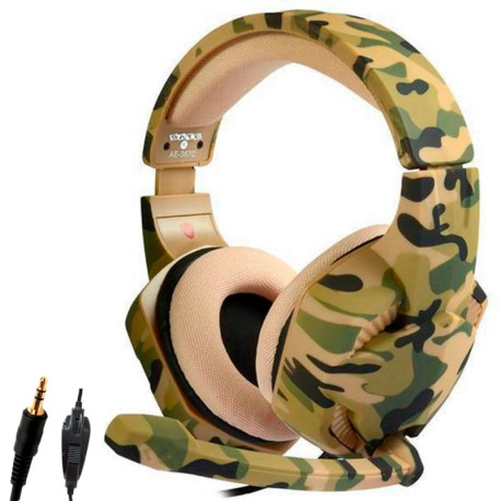 AURICULAR PARA PC C/MICROFONO SATELLITE AE-366 GAME CAMUFLADO