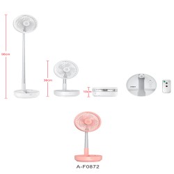 VENTILADOR SATE USB BATERIA RECARREGAVEL A-F0872 PINK