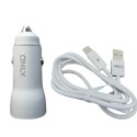 CARGADOR 12V ONLY TIPO C WHITE 3.1A 2USB