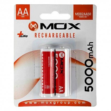 PILA RECARGABLE MOX AA 5000MA / 2 PCS