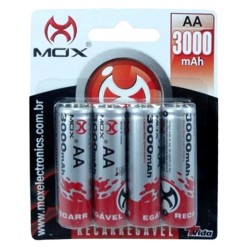 PILA RECARGABLE MOX AA 3000MAH / 4 PCS