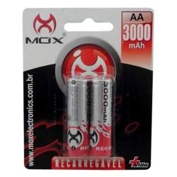 PILHA RECARREGAVEL MOX AA 3000MAH / 2 PCS