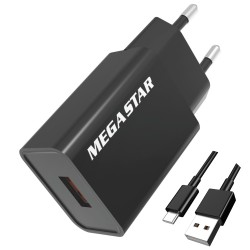 CARGADOR MEGASTAR CH400 USB 2.1A TIPO C BIVOLT