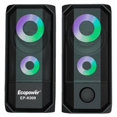 SPEAKER PARA PC ECOPOWER EP-K009 / LED RGB / GAMER SOUND 2.0