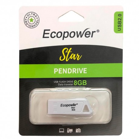 PEN DRIVE ECOPOWER 8GB STAR USB 2.0