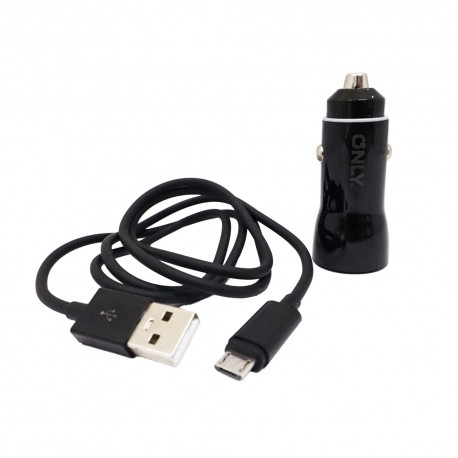 CARGADOR VEHICULAR 12V ONLY V8 BLACK 3.1A 2USB