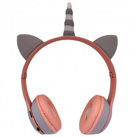 AURICULAR JST-J47 UNICORNIO BLUETOOTH LED PINK GRAY