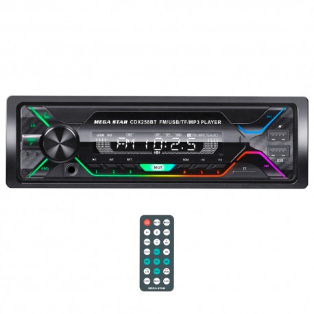 RADIO CAR MEGASTAR CDX-258BT 2 USB RADIO FM BLUETOOTH