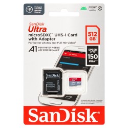 MEMORIA CLASS 10 MICRO SD SANDISK 512GB 150MB/S