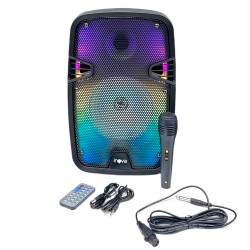 SPEAKER INOVA RAD0024 BATERIA RECARREGAVEL RADIO FM MICROFONE COM FIO BLUETOOTH