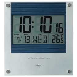 RELOJ DE PARED CASIO ID-11S (2DF) / COM TEMPERATURA - CALENDARIO