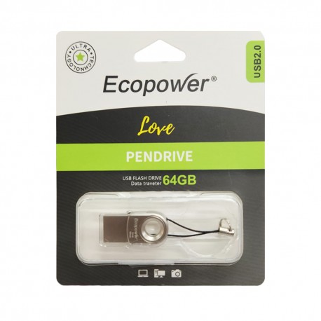 PEN DRIVE ECOPOWER 64GB LOVE USB 2.0