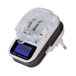 CARGADOR UNIVERSAL DIGITAL INOVA USB-LCD - 2V