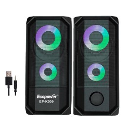 SPEAKER PARA PC ECOPOWER EP-K009 / LED RGB / GAMER SOUND 2.0