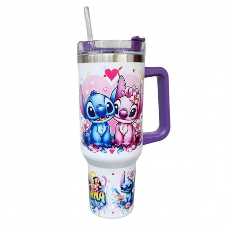 VASO TERMICO STITCH BRANCO - 1200ML