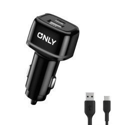 CAR 12V ONLY TIPO C BLACK 4.8A 2USB/C