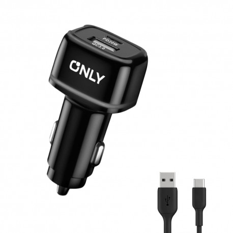 CAR 12V ONLY TIPO C BLACK 4.8A 2USB/C