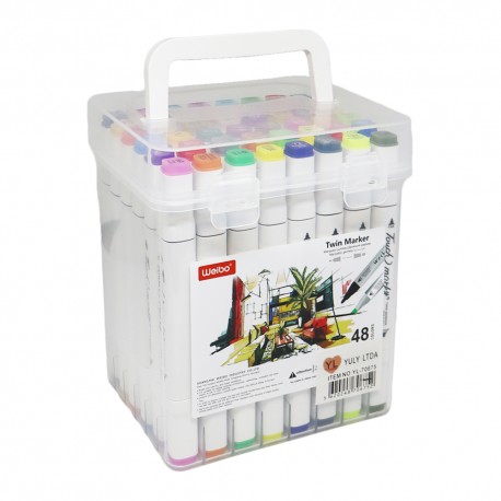 KIT DE CANETAS PERMANENTE DUAS PONTASTOUCH - 48 PCS