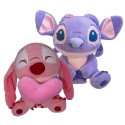 PELUCHE STITCH GRANDE CON MANTA - ROSA - LILA