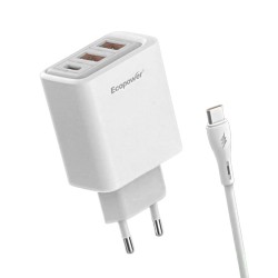 CARGADOR ECOPOWER EP-7043 - 10W - 3 PORTOS