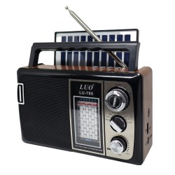 RADIO LUO LU-795 8-BAND / REC / USB / BLT / COM PAINEL SOLAR