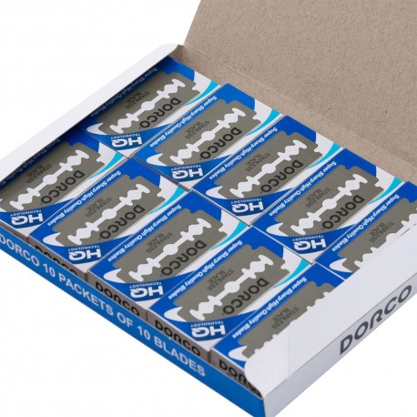 LAMINA PARA BARBEAR INOX DORCO ST300 - 10 PAQUETES DE 10 HOJAS