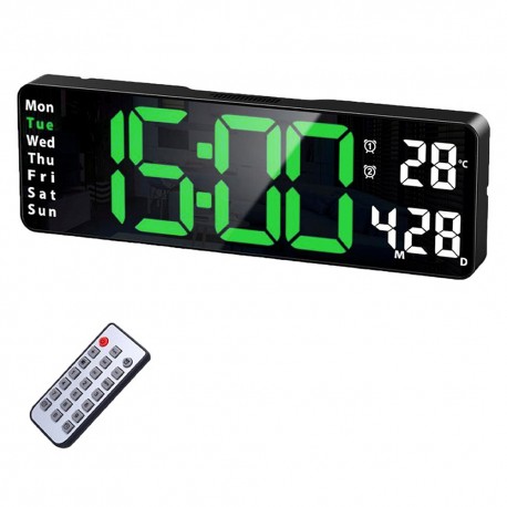 RELOJ DE PARED SATE AC-T6813 / VERDE / ELECTRICO