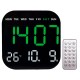RELOGIO DE PAREDE JH-6650 / ELETRICO / TEMP / VERDE