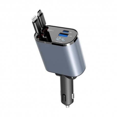 CARGADOR PARA AUTO 12V LUO LU-8231 - 4 EN 1