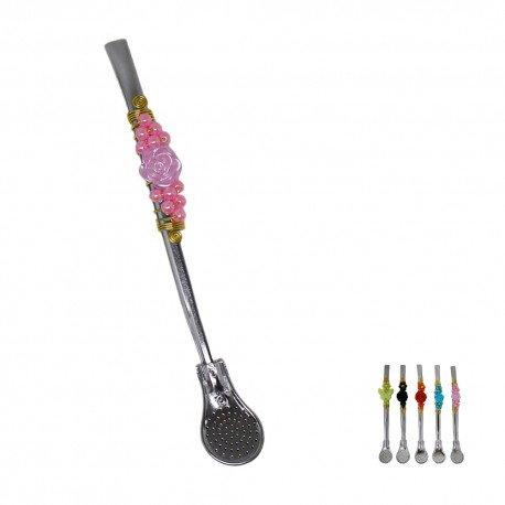 BOMBILLA PARA COPO MATERO (FLOR )